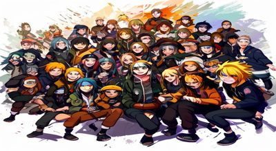 Twitter同人创作者社区截图，火影忍者粉丝互动热烈，实时创作分享